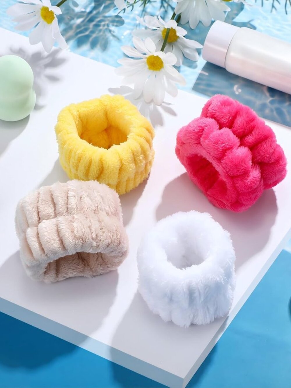 4 Pairs Wrist Bands for Washing Face Wrist Spa Microfiber Wash Towel Band Scrunc - Picture 6 of 6
